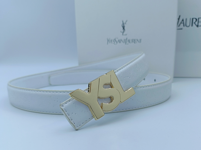 Cinturón Yves Saint Laurent (YSL) Blanco