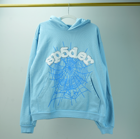 Sudadera Sp5der con Capucha Azul Cielo