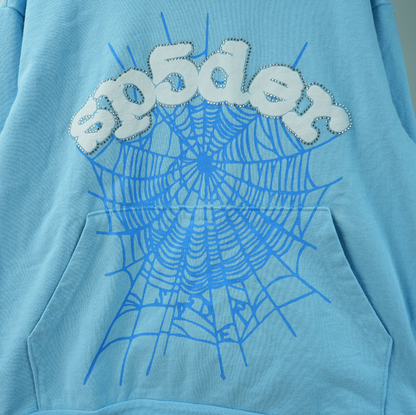 Sudadera Sp5der con Capucha Azul Cielo